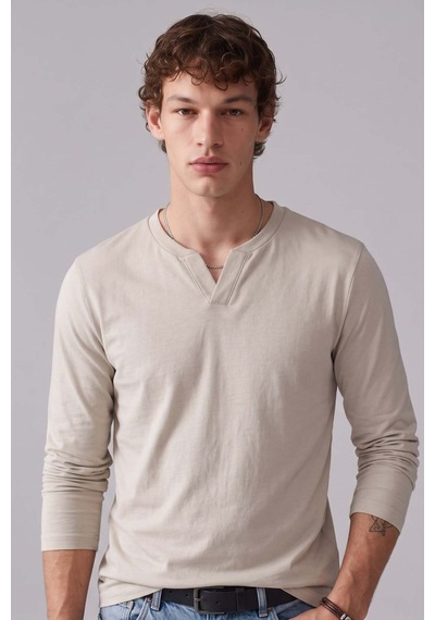 Barrels And Oıl Erkek Uzun Kollu Sweatshirt - Bej Bej