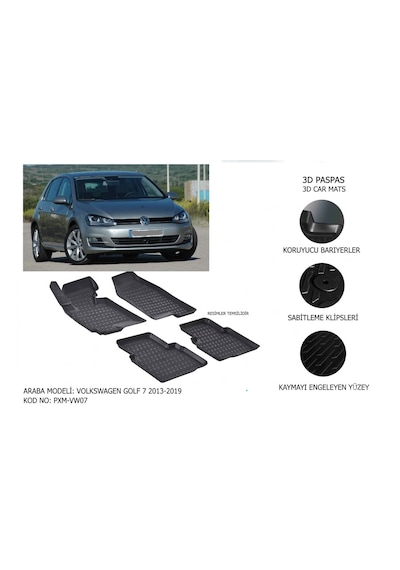 Golf7 Golf7.5 Havuzlu Paspas Takımı