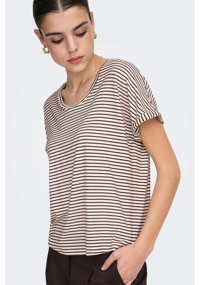 Jdy Jdysıssy Kadın Basic T-shirt Kısa Kollu O-neck T-shirt Kahverengi