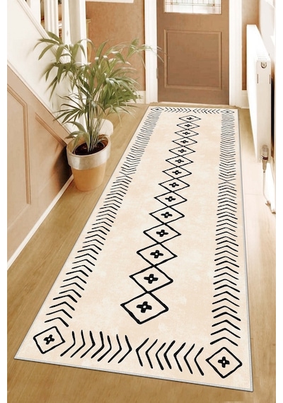 West Home Makinede Yıkanabilir Kaymaz Taban Leke Tutmaz Modern Kesme Yolluk Mutfak Yolluk Halı Yolluk Wh 375 Beige Yolluk