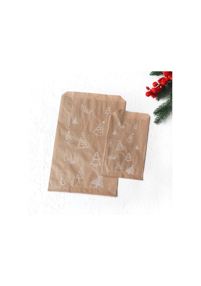 Çam Desenli Kese Kağıdı, Kraft 11x20-100 Adet