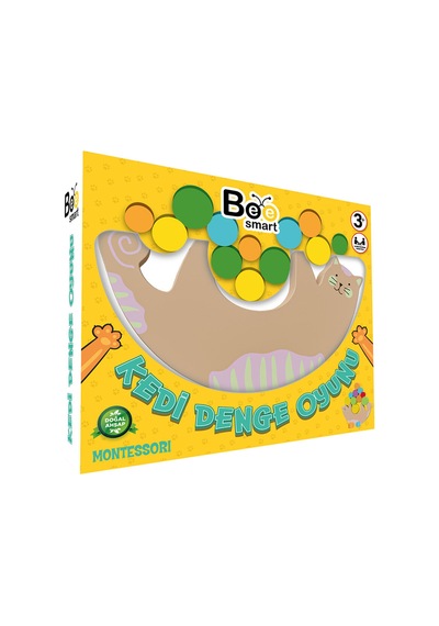 Bee Smart Doğal Ahşap Kedi Denge Oyunu Çok Renkli