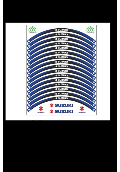 Sevenkardeşler Mavi Siyah Suzuki Reflektörlü Jant Şeridi