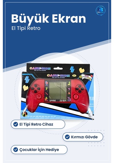 Tetris Taşınabilir Oyun Konsolu Büyük Ekranlı Kırmızı El Tipi Ret
