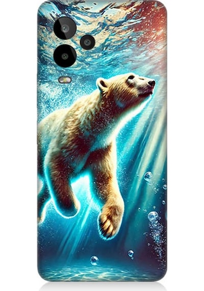 General Mobile Gm 24 Pro Uyumlu Suda Dans Eden Ayı Desenli Silikon Kılıf Çok Renkli