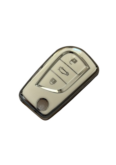 Autohan Keys Toyota Uyumlu Anahtar Koruma Kılıfı, Beyaz Gümüş, Corolla Auris Yaris Verso Avensis Aygo Hilux Modelleri Için Nano Kaplama