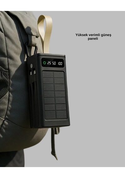Taşınabilir Güneş Panelli Powerbank Çoklu Cihaz Şarj Destekli - Lisinya