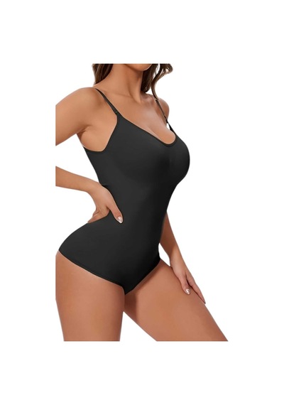 Uniquetrenders Kadın Dikişsiz Toparlayıcı Ve Çıtçıtlı İp Askılı Slip Body Korse Siyah