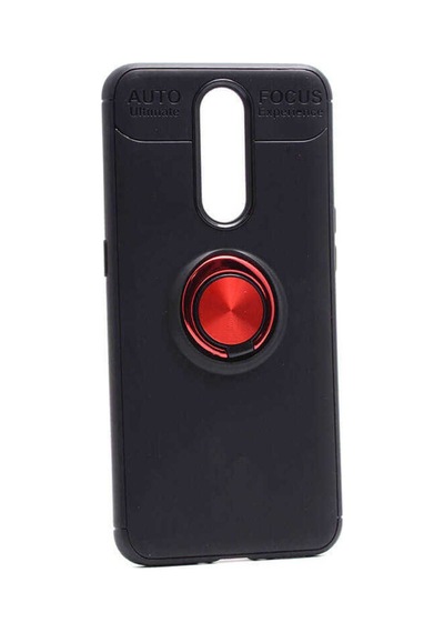 Oppo Rx17 Pro Kılıf Zore Ravel Silikon Kapak Siyah-Kırmızı