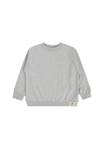 Civil Boys Erkek Çocuk Basic Sweatshirt Fırçalı 2 İp Uzun Kol Okul Kreş Ve Günlük Kullanım - Gri Grimelanj