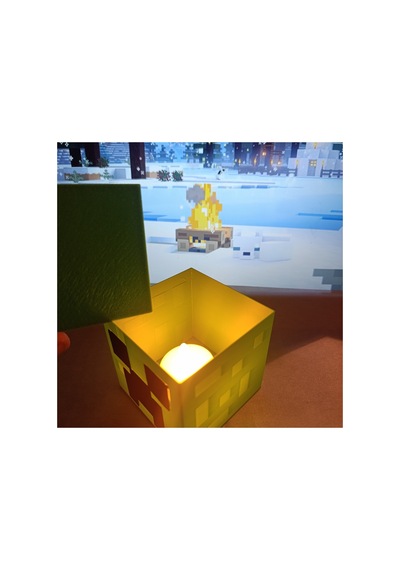 Minecraft Creeper Tealight Led Lamba Yeşil
