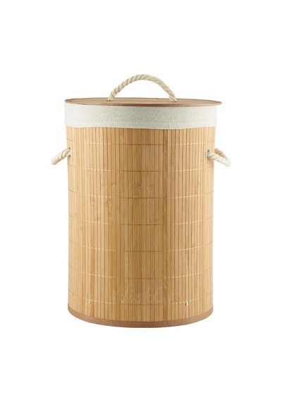 Bambu Luxury Round Laundry Basket Çok Amaçlı Organik Düzenleme Sepeti Çok Renkli