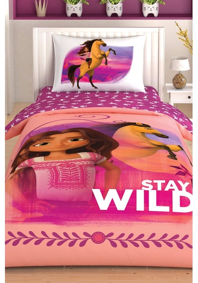 Taç Lisanslı Sprit Stay Wild Tek Kişilik Nevresim Takımı