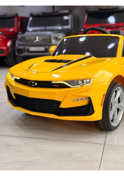 Camaro Akülü Araba İsme Özel Plaka Hediyeli Sarı 12 Volt Uzaktan Kumandalı Sarı