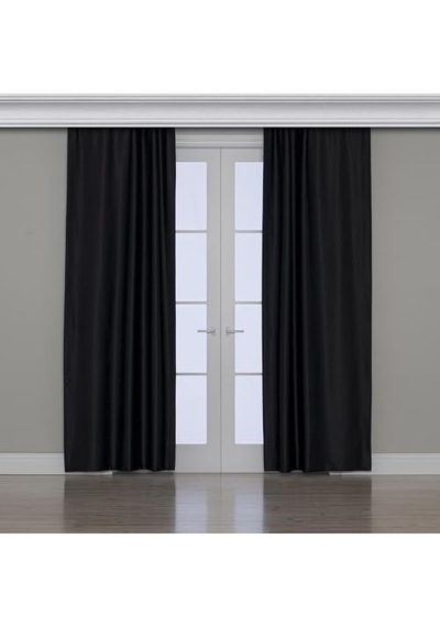 Gauze Fabric Design Blackout Siyah Karartma Özellikli Fon Perde 300 X 250 Çok Renkli