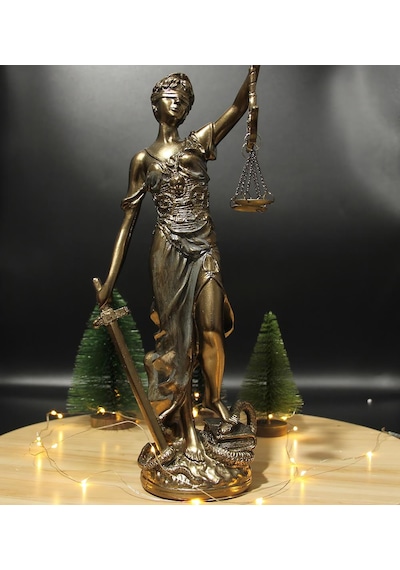 Lüks Adalet Tanrıçası Themis Adalet Heykeli Biblo Dekoratif Obje Ev Ofis Yeni Yıl Avukat Hediyesi