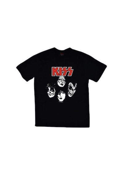 Siyah Kiss Baskılı T-shirt SIYAH