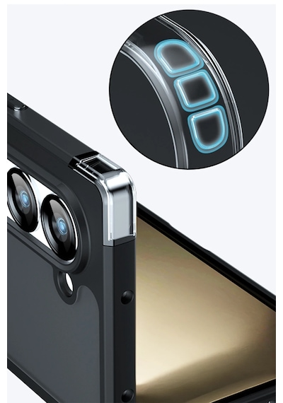 Cosmotex Newface Samsung Galaxy Z Fold 5 Kılıf Blur Fold Kapak - Siyah