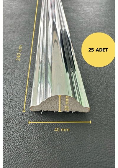Diecor Dekoratif Polistren 25 Adet 4 Cm Gümüş Duvar Çıtası Beyaz 4 Cm Model:xa224