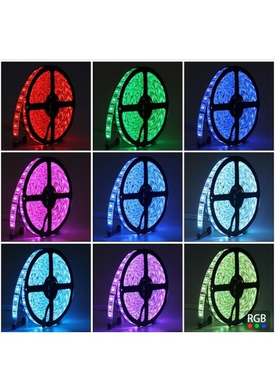 Led Rgb Şerit İç Mekan + Kumanda 5 Metre Müziğe Duyarlı Set
