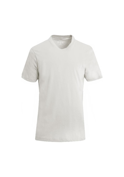 Uki Ekru Comfort Fit Bisiklet Yaka Basic T-shirt Ekru