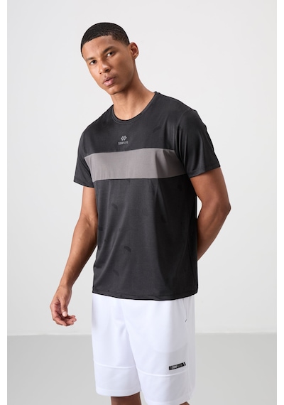 Tommy Life Siyah Polyester Nefes Alan Jakarlı İnce Esnek Standart Fit Erkek Performans T-shirt - 88398 Siyah