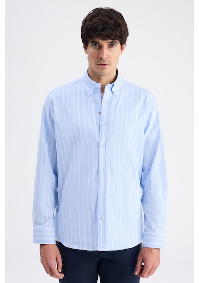 D'S Damat Ds Damat Comfort Mavi Çizgili Gömlek 6hc02hd10304m Çok Renkli