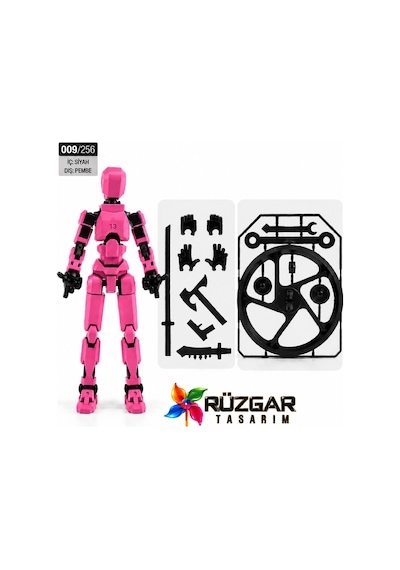 Dummy Figür Eklemli Pozlanabilir Model Titan 113 Dummy 1.0 Pembe