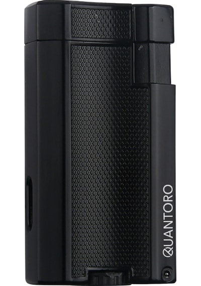 Quantoro Çift Torch Pürmüz Siyah Metal Puro Çakmağı - Trz1078