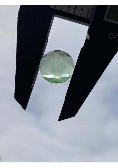 Faset Kesim Kedi Gözü Taş 14mm Yeşil 1 Adet