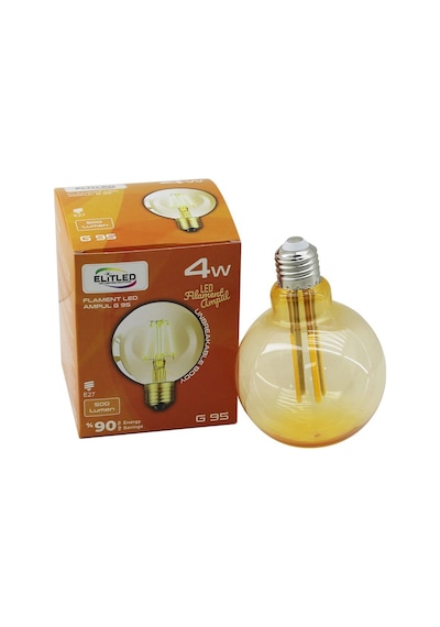 Elitled G-95 4w E27 Gold Renk Led Filament Rustik Ampul 400 Lumen, 2200k Kırılmaz Gövde