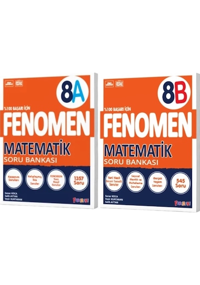 Fenomen Yayınları 8. Sınıf Matematik A+b Soru Bankası 2 Kitap