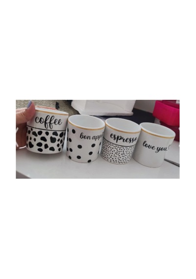 Espresso Yazılı Desenli Espresso, Double Türk Kahvesi Fincanı Kulpsuz Bardak Diğer