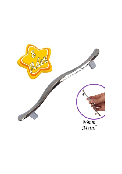 Ördek Kulp Krom 96 Mm Kulp Mobilya Mutfak Dolabı Çekmece Dolap Kapak Kulpu Kulbu Metal Kulp 8 Adet
