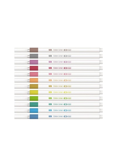 444 Color Liner Keçeli Kalem, 0.5 Mm, 12 Renk Seti