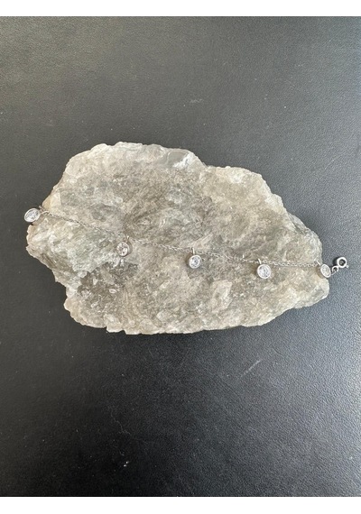 Zirkon Taşlı Kadın Gümüş Bileklik 925 Ayar 2,03 Gram S Beden