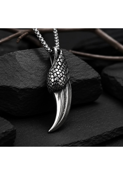 Paslanmaz Çelik Eagle Claw Kartal Pençesi Kolye Antik Gümüş