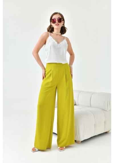 Ftz Women Kadın Lastikli Pantolon Asit 30756-Asit Yeşil