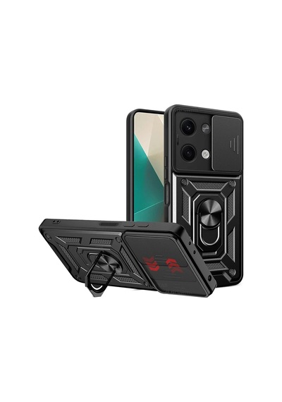 Uryport Xiaomi Poco X6 Kılıf Pars Lens Yüzüklü Silikon - Siyah