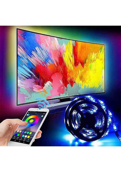 Triline Bluetooth Tv Arkası Rgb Usb Şerit Led Aydınlatma 16 Renk (407210966)