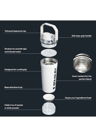 Stanley The Activate Shaker 0.6l / 20oz Chalk Termos Beyaz