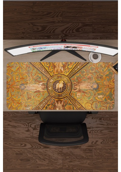 Ortaçağ Sanat Kaymaz Dikişli Kauçuk Oyuncu Mousepad V4 - 90x40 Xxl Gaming Mouse Pad Fare Altlığı