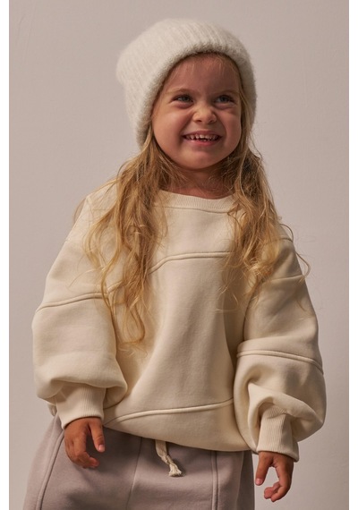 Taş Dikiş Detaylı Sweatshirt Krem