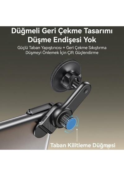 Magsafe Uyumlu Araç İçi Telefon Tutucu - Tesla Ve Tüm Araç Ekranı Arkası Montaj - 360 Dönebilen Katlanabilir G