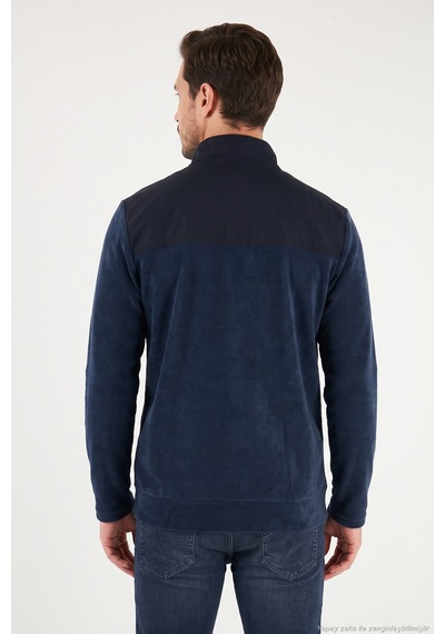 Buratti Regular Fit Garnili Dik Yaka Sıcak Tutan Polar Mont Erkek Polar Mont 59060443 Koyu Lacivert