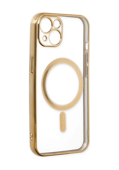 Apple İphone 14 Plus Kılıf Magneticsafe Lazer Silikon - Gold