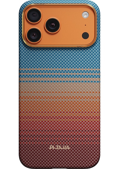 İphone 17 Pro Max Kılıf M-safeli Aramid Fiber Pitaka Sunset 2.0 California Dream Serisi Mavi-kahve Mavi - Kahverengi