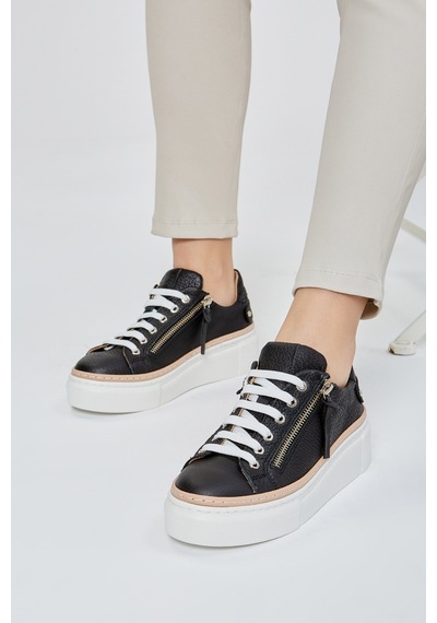 Valmenti Nora Kadın Siyah Floter Hakiki Deri Sneakers & Spor Ayakkabı 937 5022-48 Bn Ayk Y23 Siyah