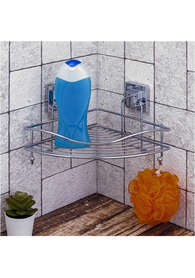 Tekno Tel Ef-250 Yapışkanlı Tek Katlı Köşelik Banyo Rafı Krom
