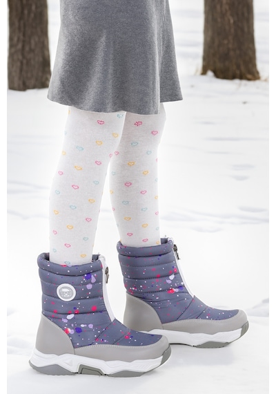 Kiko Kids Mars Fermuarlı Kız Çocuk Kar Botu Füme - Fuşya Füme - Fuşya